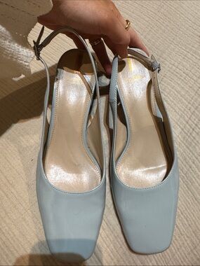 Sam Edelman Slingback Square-Toe Pumps in Light Blue